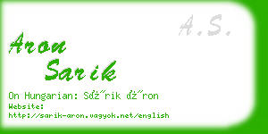 aron sarik business card